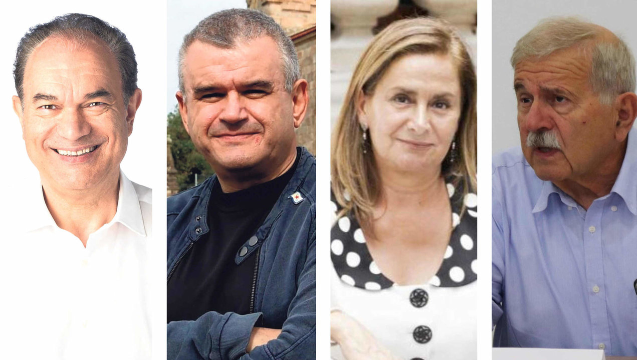 Xosé Crespo (PP), Duarte Correa (BNG), Carmela Silva (PSOE) e Roberto Ucha (Sumar) (Foto: Nós Diario).
