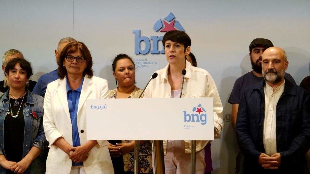 Ana Pontón compareceu hoxe en rolda de prensa para valorar os resultados do BNG nas estatais. (Foto: Nós Diario)