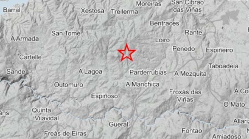 Epicentro do terremoto na Merca (Foto: Instituto Xeográfico Nacional).