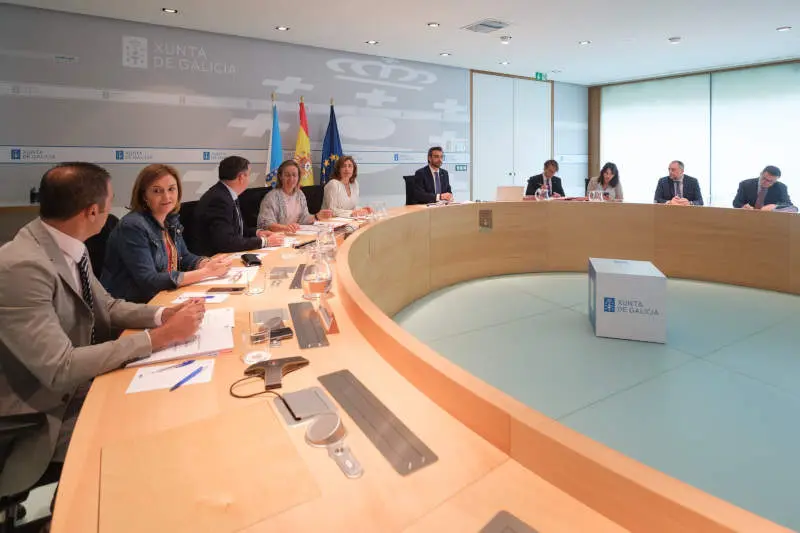 O vicepresidente primeiro e conselleiro de Presidencia, Xustiza e Deportes, Diego Calvo, preside a reuni&oacute;n do Consello da Xunta. Edificio Administrativo de San Caetano, 27/07/2023.