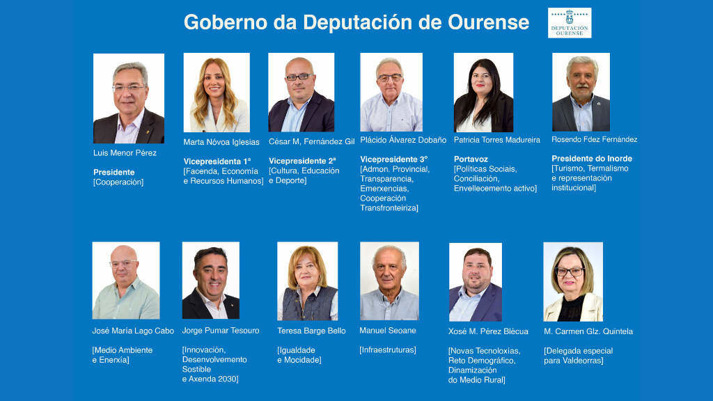 O equipo de goberno da Deputación de Ourense (Foto: Deputación de Ourense).