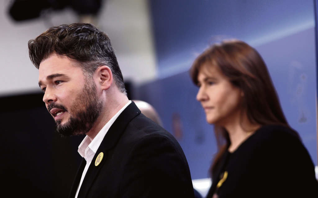 Gabriel Rufián (ERC) e Laura Borràs (Junts per Catalunya), nunha foto de arquivo. (Foto: Eduardo Parra / Europa Press)