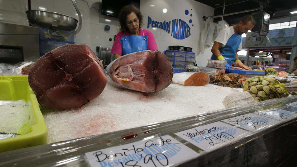 Peixaría nun mercado da cidade de Lugo, o pasado 11 de agosto. (Foto: Carlos Castro / Europa Press)