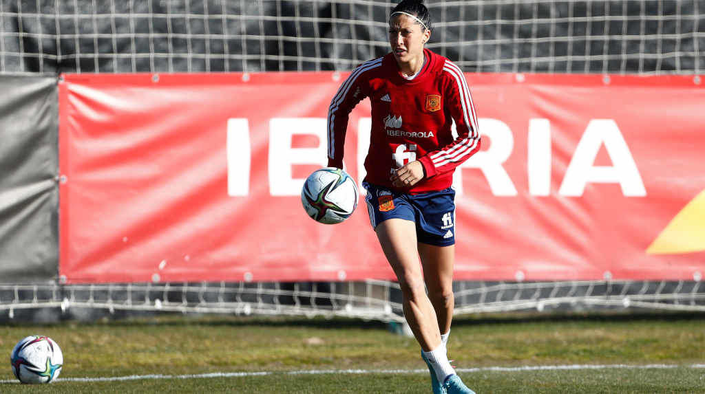 A futbolista Jenni Hermoso, nun adestramento coa selección española. (Foto: AFP7 / Europa Press)