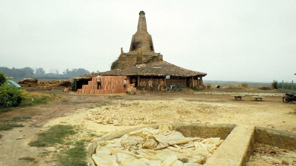 Telleira de Noia en Seixiños (Dena-Meaño). Imaxe do ano 1987, o último no que traballou.