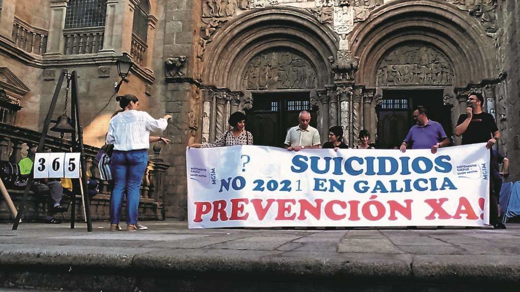 Acción do MGSM en Compostela, en setembro de 2022. (Foto: Nós Diario)