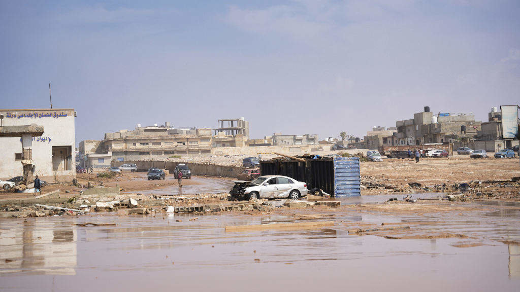 Estado da cidade de Derna, en Libia, após o paso da tormenta Daniel. (Foto: The Eastern-Based Government Of Libya / Xinhua News / Contactophoto)