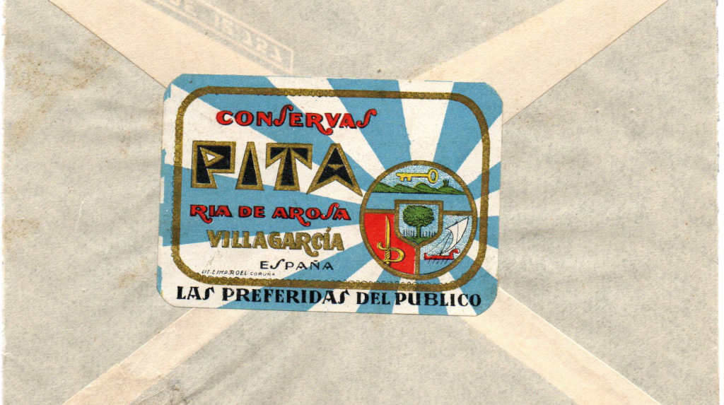Envelope e etiqueta de conservas Pita de 1937 (Foto: Pepe Barro).