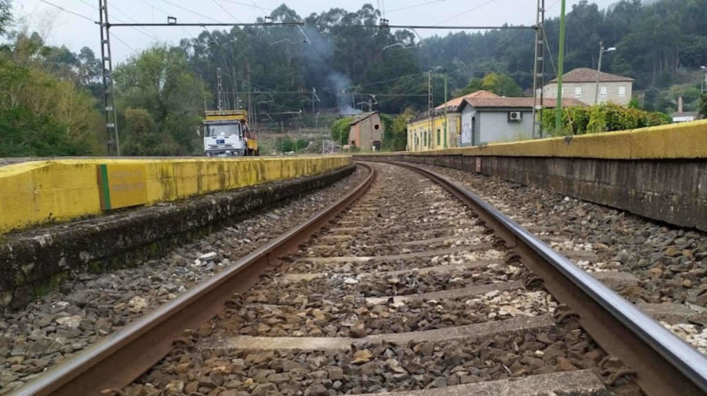 Estación de tren de Filgueira, en Crecente (Foto: Iago Pérez).