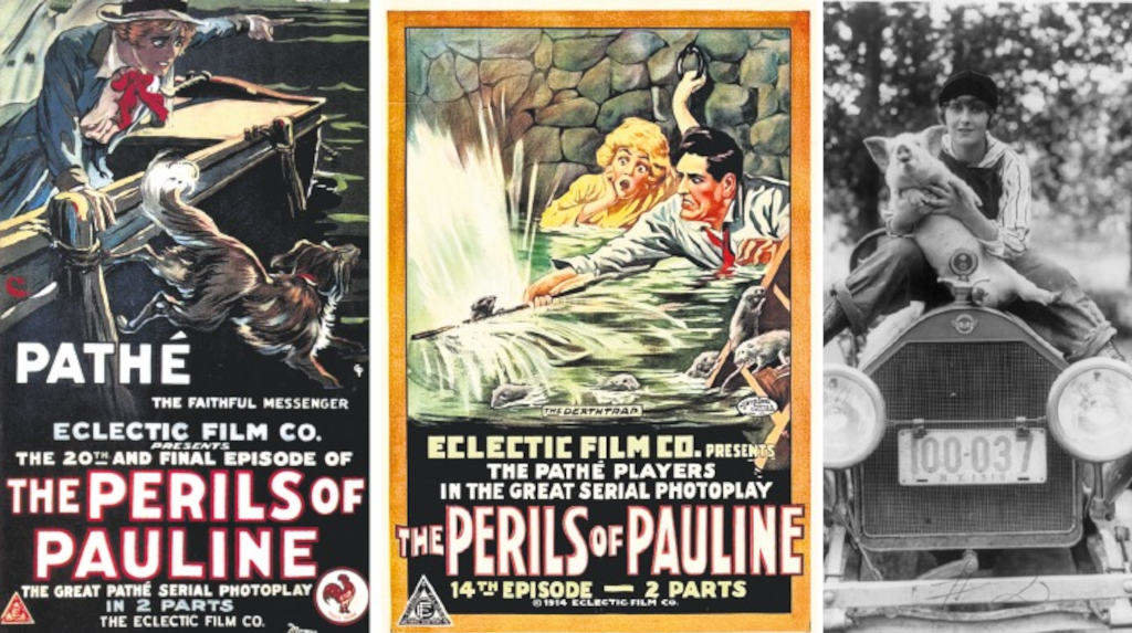 Carteis e foto de 'Perils of Pauline’, cuxos episodios presentaban unha muller independente e valente (Foto: Paramout).