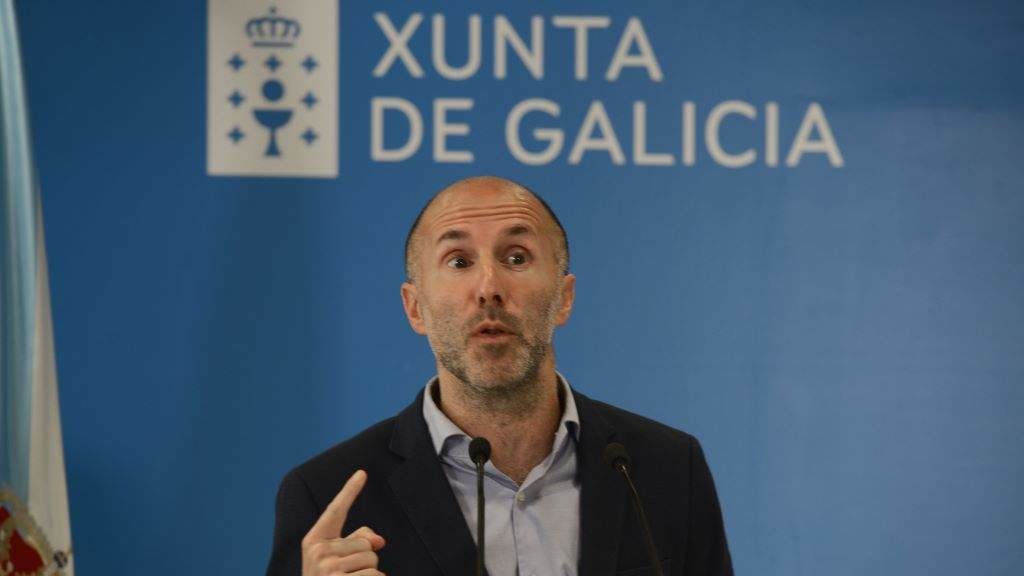 Gonzalo Pérez Xácome, líder de DO, en rolda de prensa após reunirse co presidente da Xunta, Alfonso Rueda, o pasado 4 de outubro. (Foto: Rosa Veiga / Europa Press)