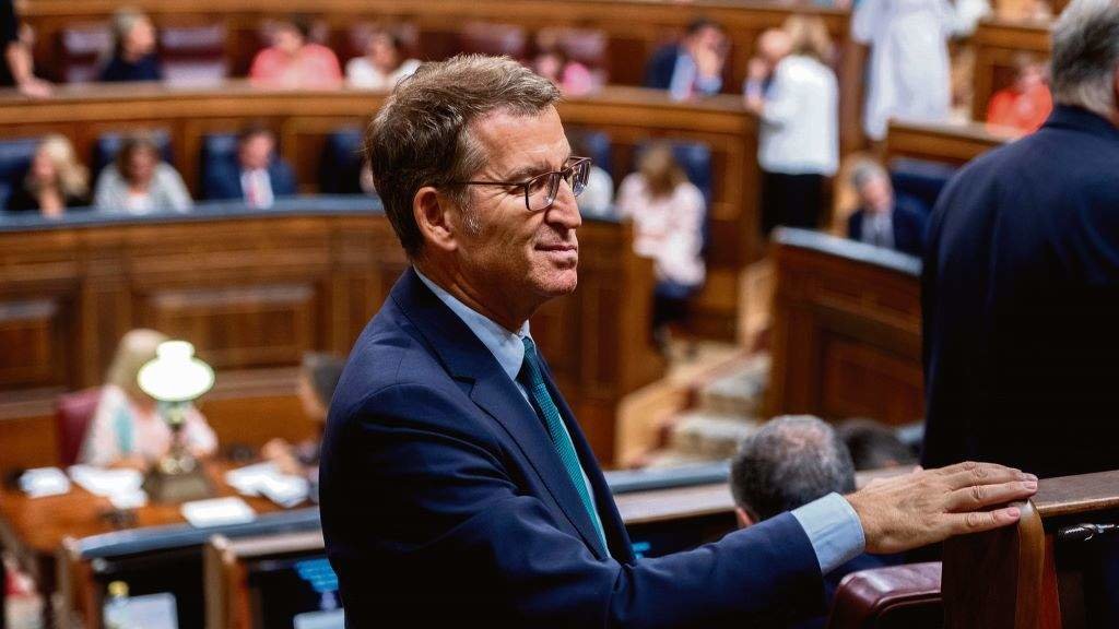 Alberto Núñez Feixoo no Congreso dos Deputados durante a segunda votación de investidura o pasado 29 de setembro. (Foto: Alberto Ortega / Europa Press)