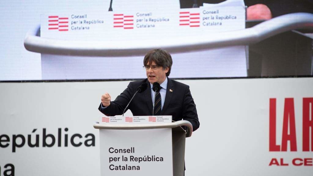 Carles Puigdemont, nun acto do Consell per la República Catalana. (Foto: David Zorrakino / Europa Press)