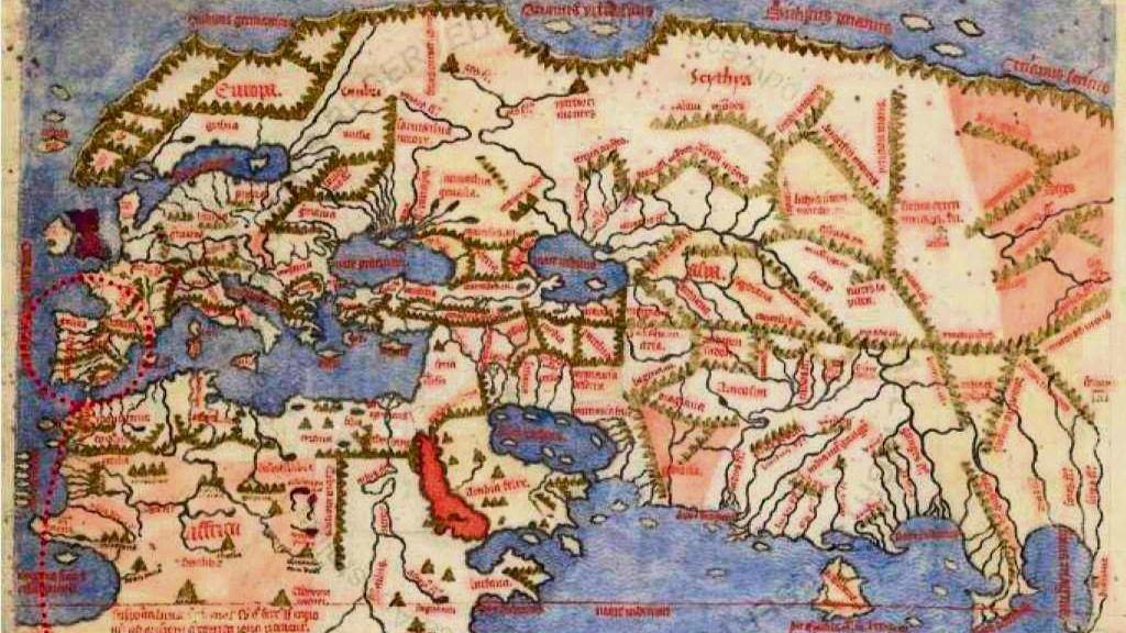 Mapamundi de Pirrus de Noha, elaborado en 1414, é unha das cartografías de referencia da Baixa Idade Media. (Foto: Nós Diario)