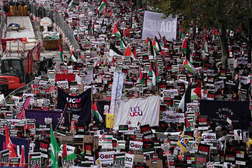 Manifestación en Londres a fin de semana en defensa de Palestina. (Foto: (Jordan Pettitt / PA Wire / DPA)