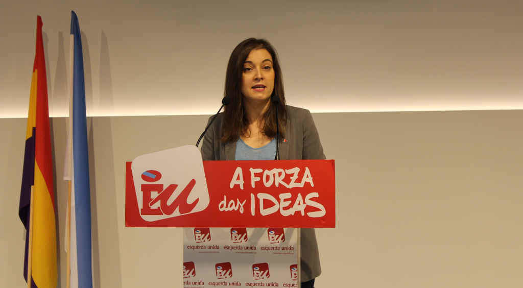 Eva Solla en rolda de prensa (Foto: Esquerda Unida).