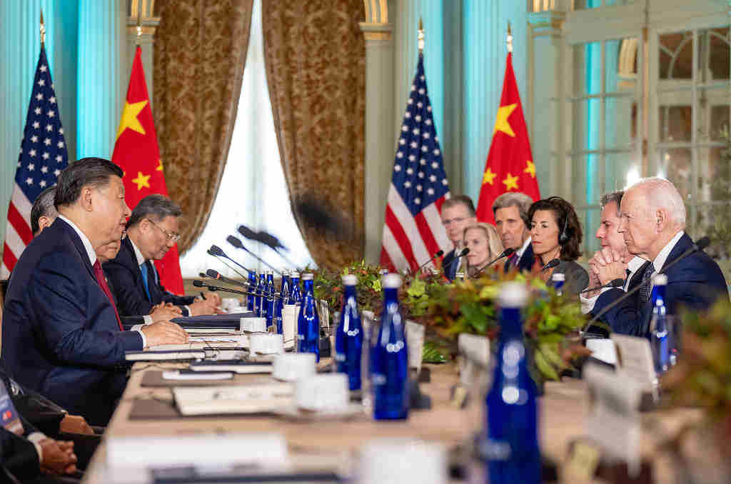 Reunión en Xi Jinping e Joe Biden na madrugada de hoxe. (Foto: White House / ZUMA Press Wire / dpa)