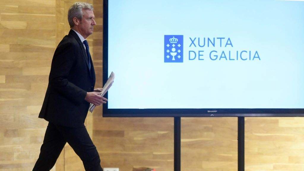 Alfonso Rueda, en rolda de prensa após unha recente reunión do Consello da Xunta. (Foto: Arxina)