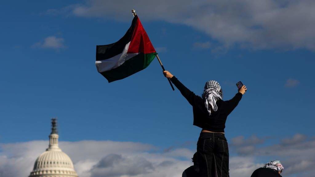 Manifestación en defensa da poboación palestina en Washington, capital dos EUA, país que non recoñece o Estado palestino. (Foto: Branden Camp / ZUMA Press Wire)