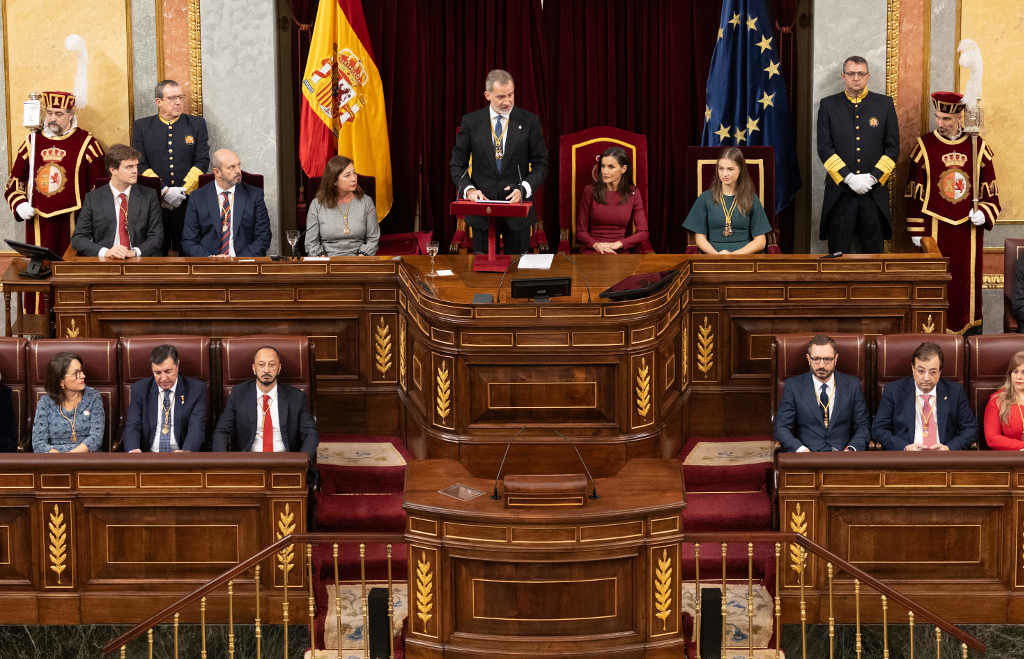 Felipe VI durante a súa intervención hoxe no Congreso (Foto: E. Parra. POOL / Europa Press)