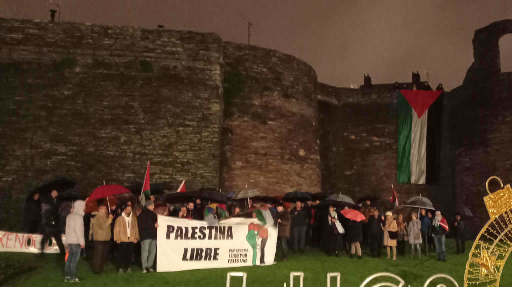 Concentración en  Lugo, onte (Foto: Lugo por Palestina).