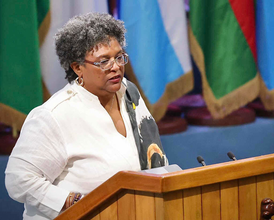 A primeira ministra de Barbados, Mia Mottley, en setembro. (Foto: Presidencia de Cuba)