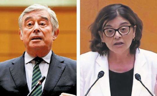 José Manuel Barreiro e Carme da Silva no Senado. (Fotos: Europa Press)