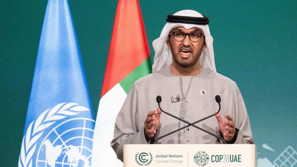 O sultán Ahmed Al-Jaber, presidente da Conferencia da ONU sobre Cambio Climático (COP-28). [Foto: Hannes P. Albert]