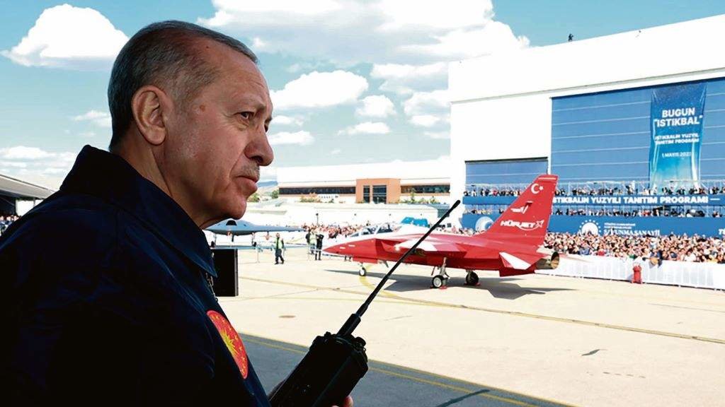 Recep Tayyip Erdogan presentou en maio, na sede das industrias aeroespaciais turcas, o avión de combate nacional de quinta xeración 'Kaan'. (Foto: Europa Press)