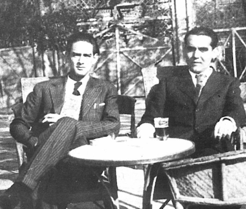 Guerra da Cal e Lorca en Madrid, arredor de 1932.