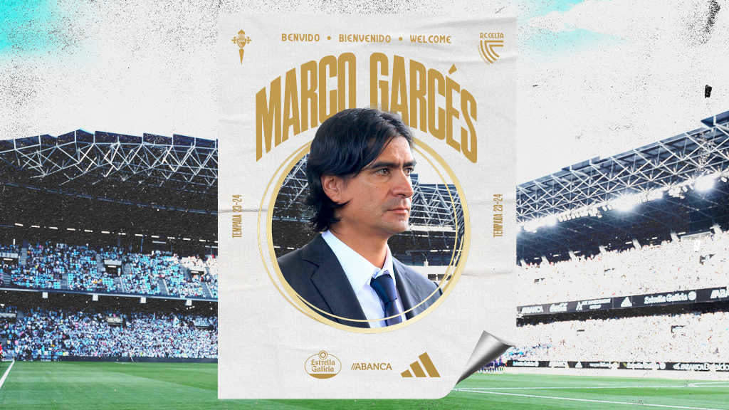 Imaxe de presentación de Marco Garcés no Celta (RC Celta).
