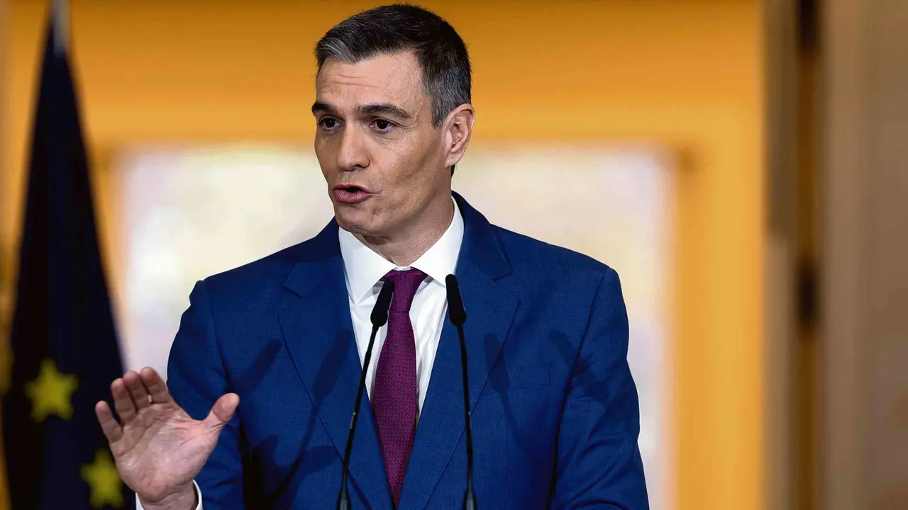 O presidente do Executivo do Estado espa&ntilde;ol, Pedro S&aacute;nchez, esta cuarta feira na Moncloa (Foto: Eduardo Parra / Europa Press).