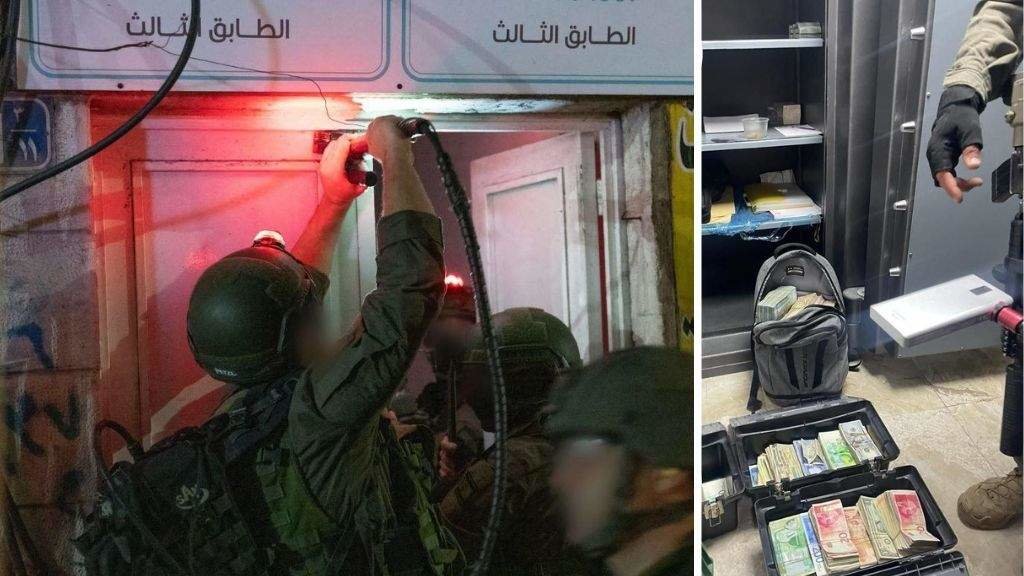 Operación militar en Ramallah para 'comisar' até 2,4 millóns de euros en oficinas de cambio de divisas. (Fotos: Cedidas)