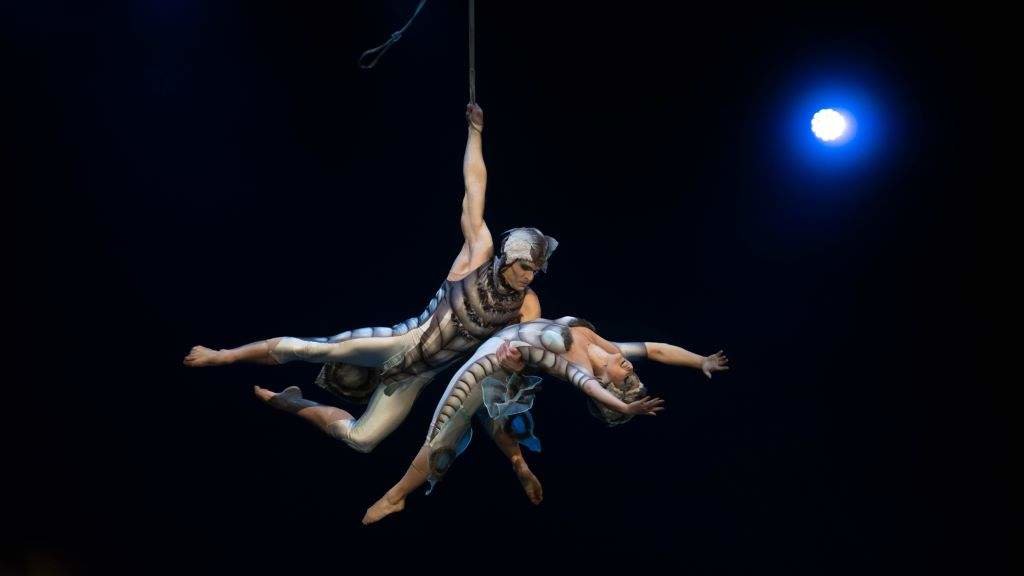 Actuación do Cirque du Soleil esta cuarta feira no Multiusos Fontes do Sar de Santiago. (Foto: César Arxina / Europa Press)