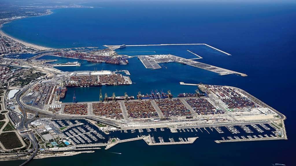 Vista aérea do porto de València. (Foto: Valenciaport)