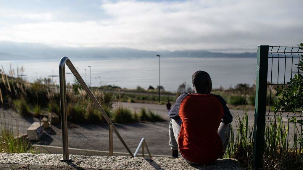Un dos migrantes que estiveron hospedados en Sanxenxo a finais de 2023. (Foto: Elena Fernández / Europa Press)