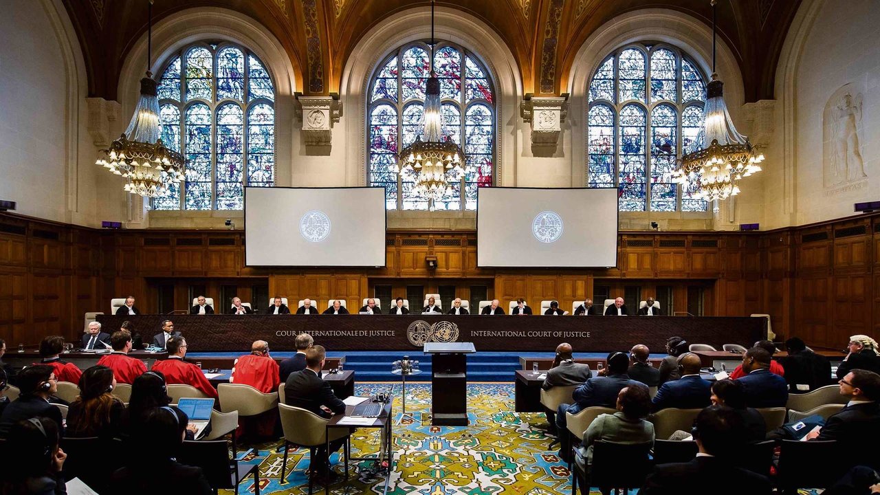 Sala da Corte Internacional de Xustiza, na cidade neerlandesa da Haia (Foto: Europa Press).