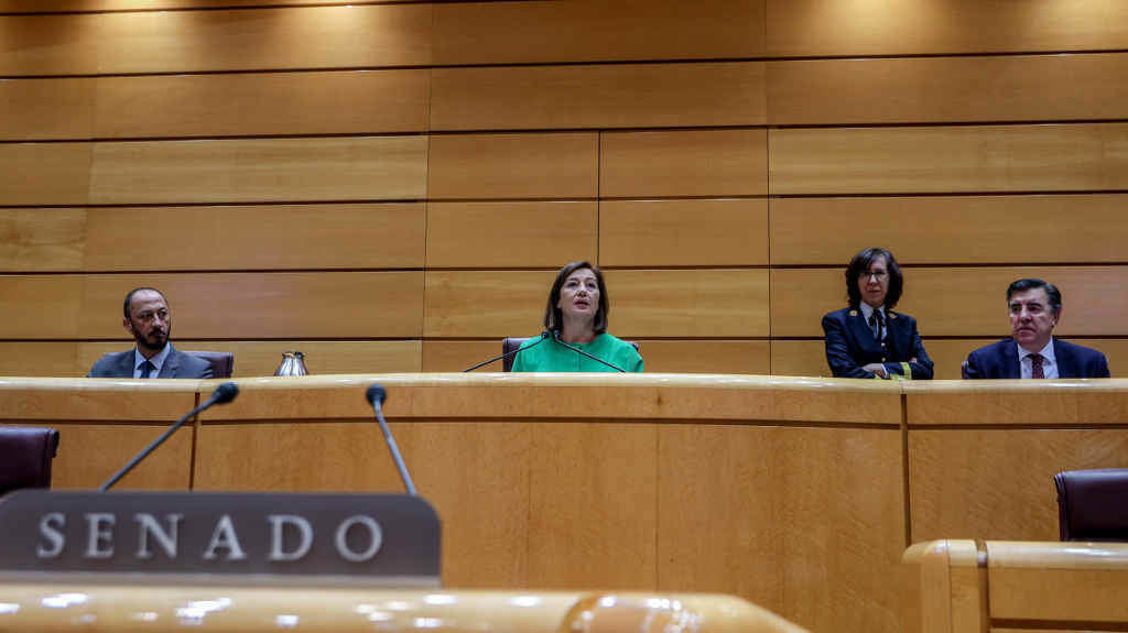 A presidenta do Congreso, Francina Armengol, durante o Pleno de hoxe. (Foto: Ricardo Rubio / Europa Press)