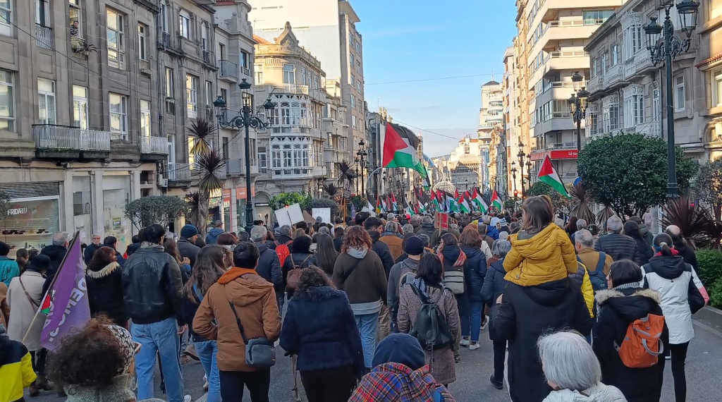 Manifestación a favor de Palestina este sábado en Vigo (Foto: @anxoanta).
