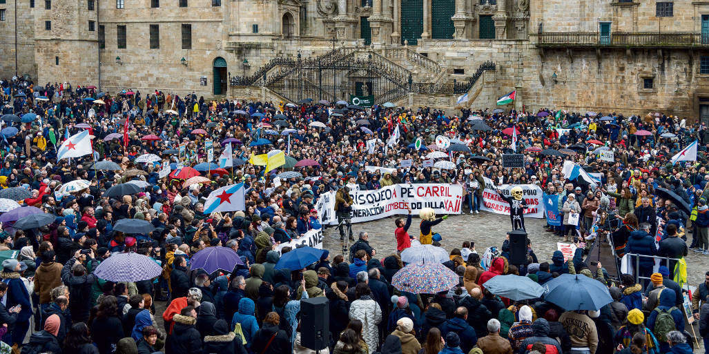 Manifestación en defensa do mar o pasado 21 de xaneiro en Compostela. (Foto: Xan Muras)