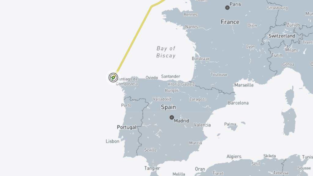 Localización en tempo real do 'Toconao'. (Mapa: Marine Traffic)