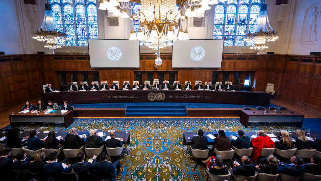 A Corte Internacional de Xustiza na lectura do veredicto, hoxe. (Foto: Corte Internacional de Xustiza)