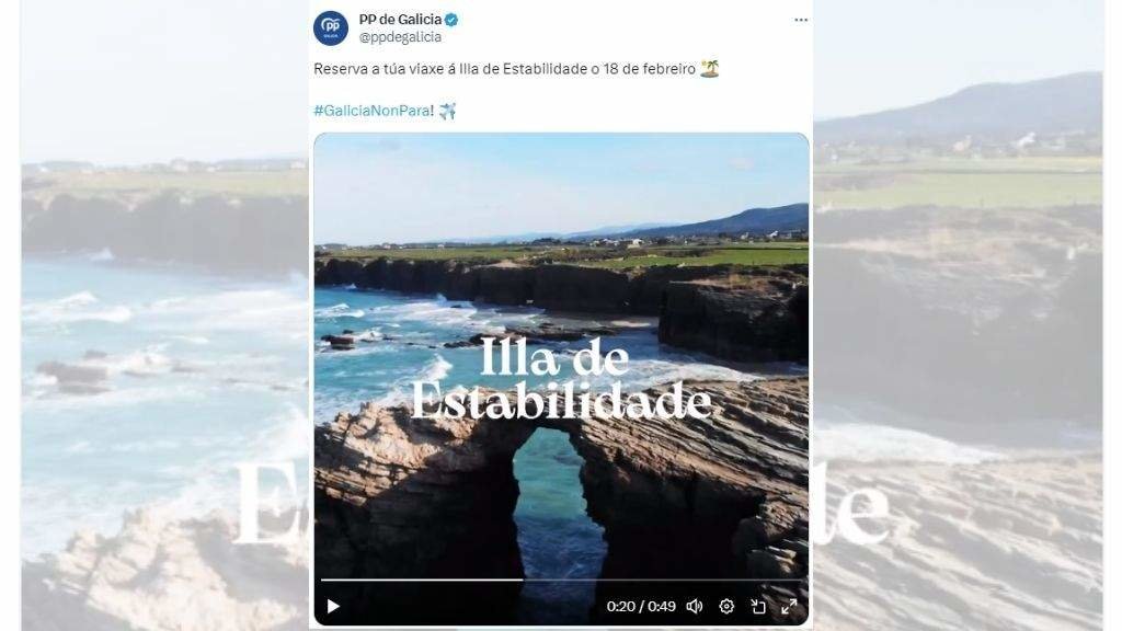 A publicación que a Xunta Electoral ordenou retirar das redes sociais do PP por ter "connotacións electoralistas".