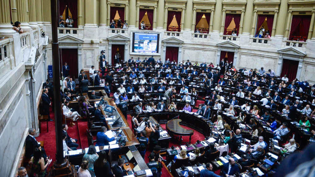 A Cámara Baixa da Arxentina na sesión da cuarta feira. (Foto: Cámara de Deputados da Arxentina)