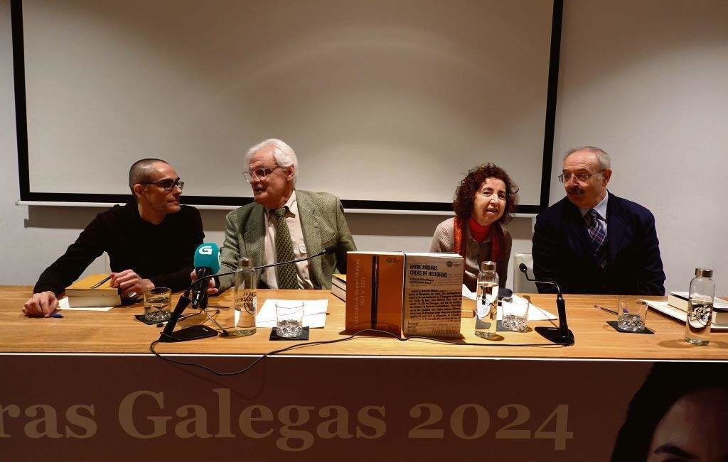 Fernando Pereira, Vícto F. Freixanes, Marilar Aleixandre e Ramón Villares, na presentación.
