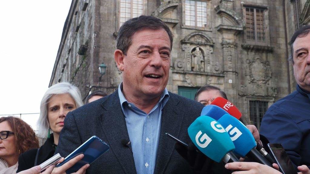 Besteiro, candidato do PSdeG a presidir a Xunta da Galiza, esta segunda feira. (Foto: Nós Diario)