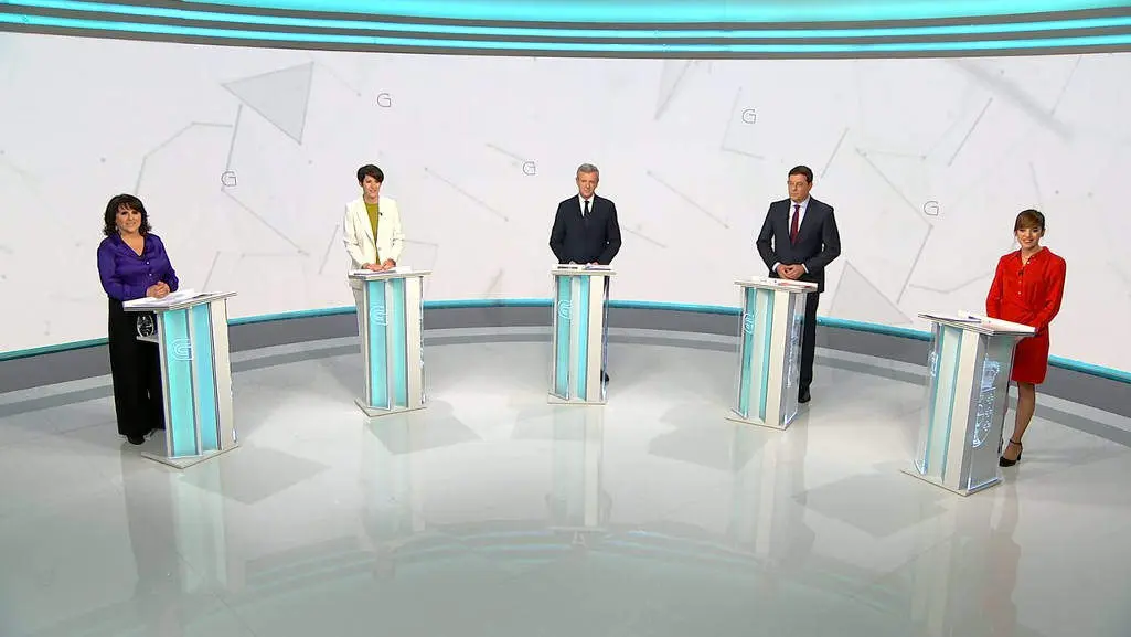 Debate electoral a cinco candidatos nas elecci&oacute;ns do 18 de febreiro de 2024. (Foto: N&oacute;s Diario)