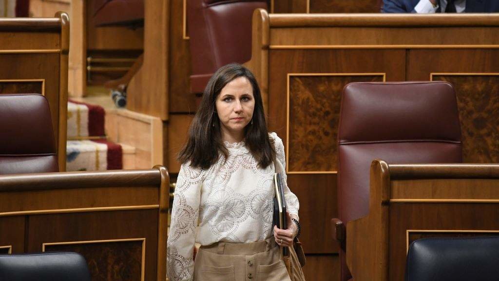 A deputada e secretaria xeral de Podemos, Ione Belarra, no Congreso. (Foto: Fernando Sánchez / Europa Press)