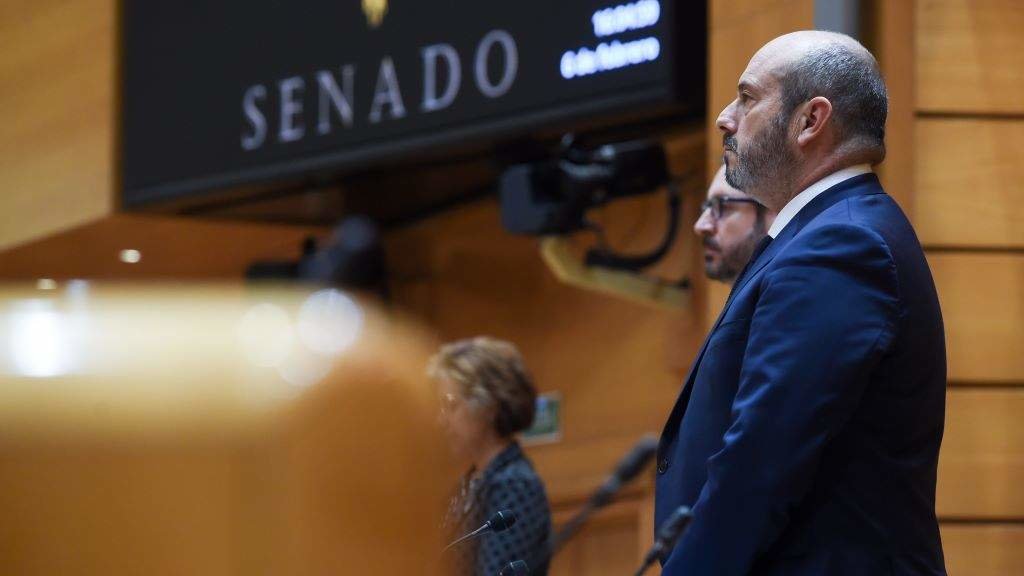 Pedro Rollán, presidente do Senado, esta terza feira. (Foto: Gustavo Valiente / Europa Press)
