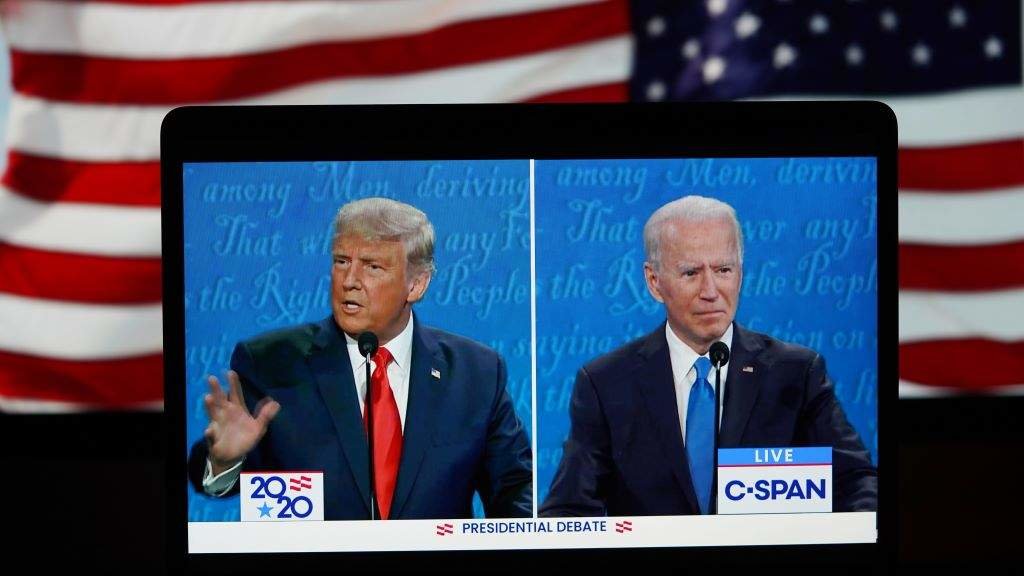 Debate electoral entre Donald Trump e Joe Biden en 2020. (Foto: Liu Jie / Xinhua News / Contacto)
